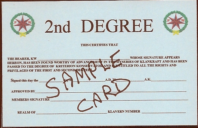 Womens Second Degree Card